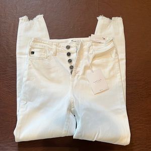 KanCan high rise super skinny white jeans